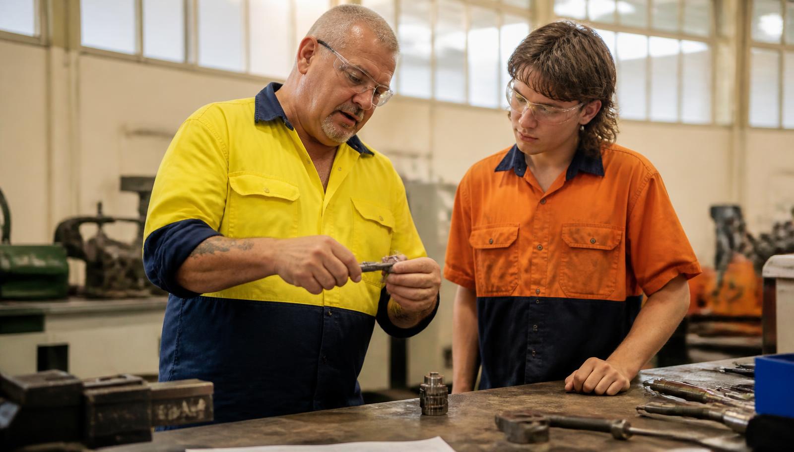 Students in a vocational training workshop